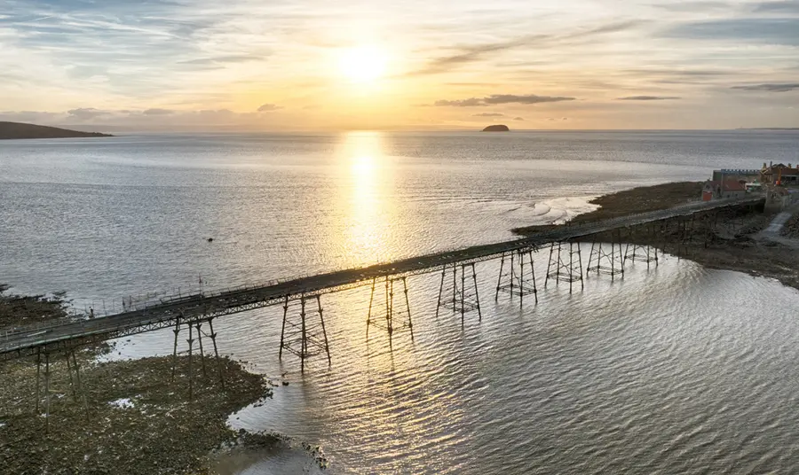 Birnbeck Pier at sunset