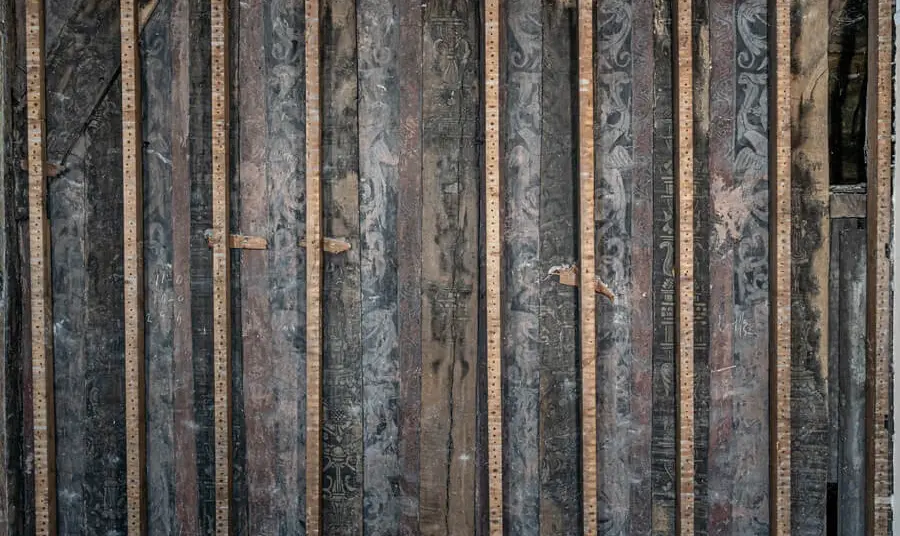 Paintings uncovered during the restoration at Calverley Old Hall.