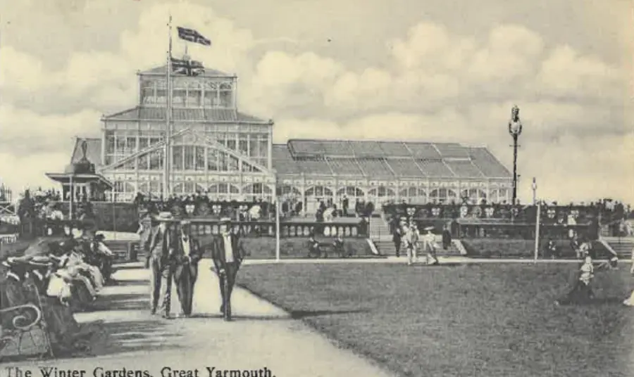 a photo from the early 1900s showing Great Yarmouth's winter gardens