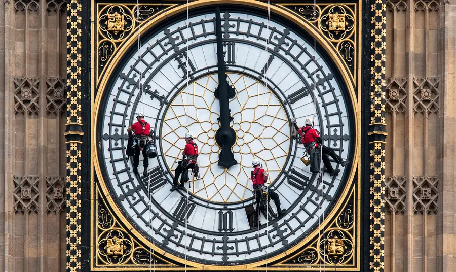 Parliament’s Great Clock, known as Big Ben, undergoes maintenance