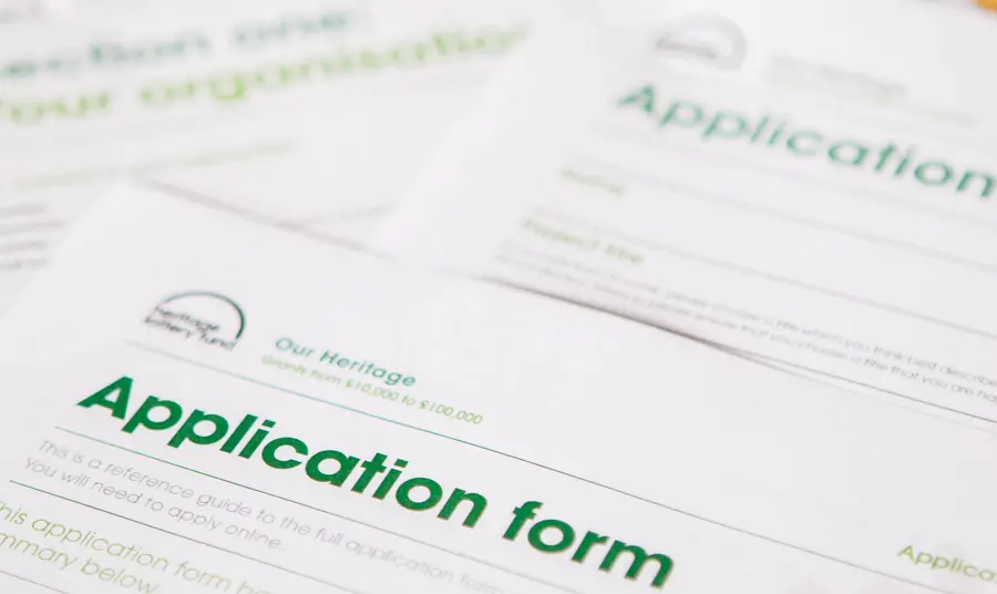 image of application form