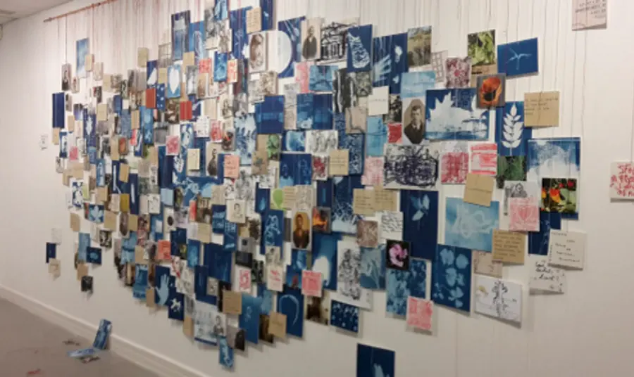 Collection of art work and photographs created in workshops with former patients of Graylingwell