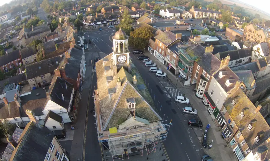 Aerial view of Brackley Town Hall