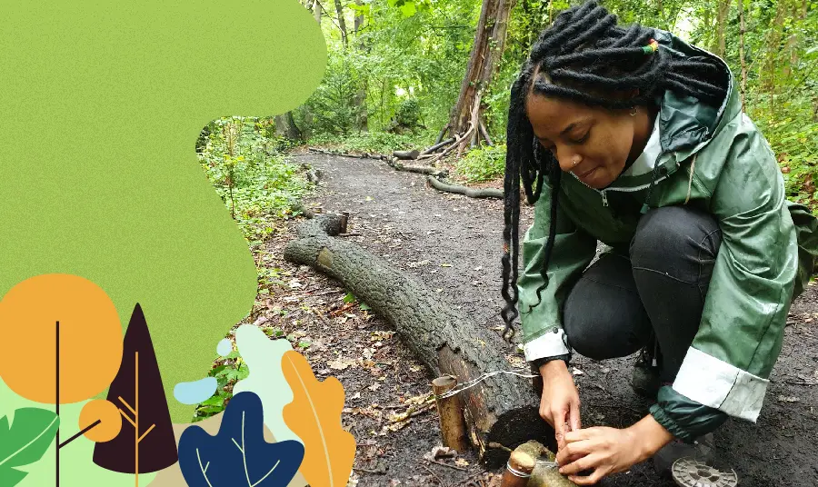 Participant of the Keeping It Wild project working on a path border