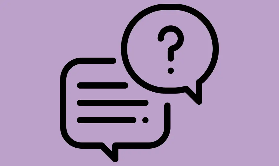 Illustration of speech bubbles, one with a question mark