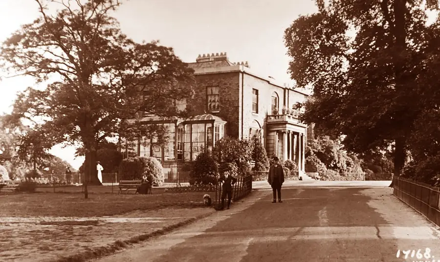 Old image of Brockwell hall building in sepia colour