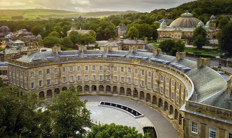 Buxton Crescent from above.