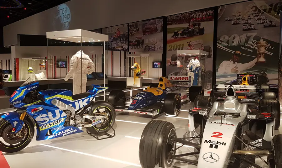 Exhibits charting the history of motor sport at The Silverstone Experience