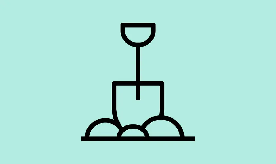 Line drawing of a spade