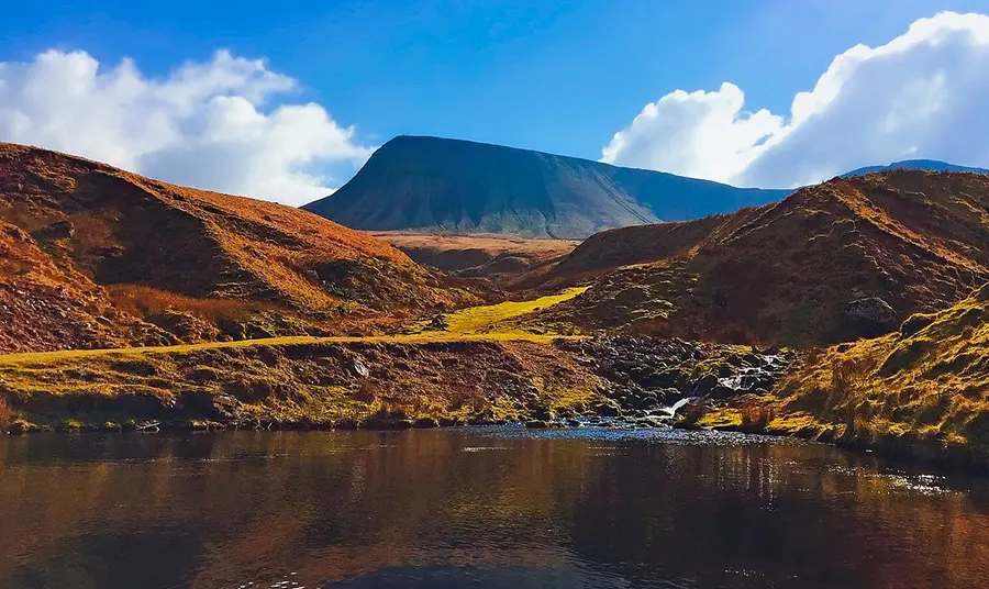 Brecon Beacon mountains and a lake