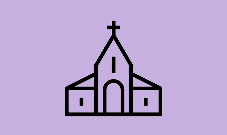 An icon of a church building