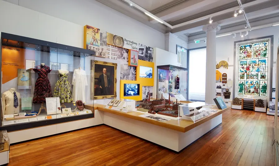 A view of the Discovering Preston gallery at the refurbished Harris, displaying items from the museum's collection.