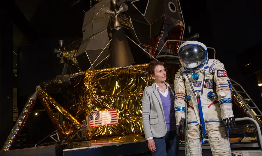 Helen Sharman and her spacesuit