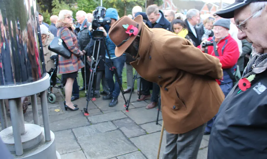 Man at memorial event