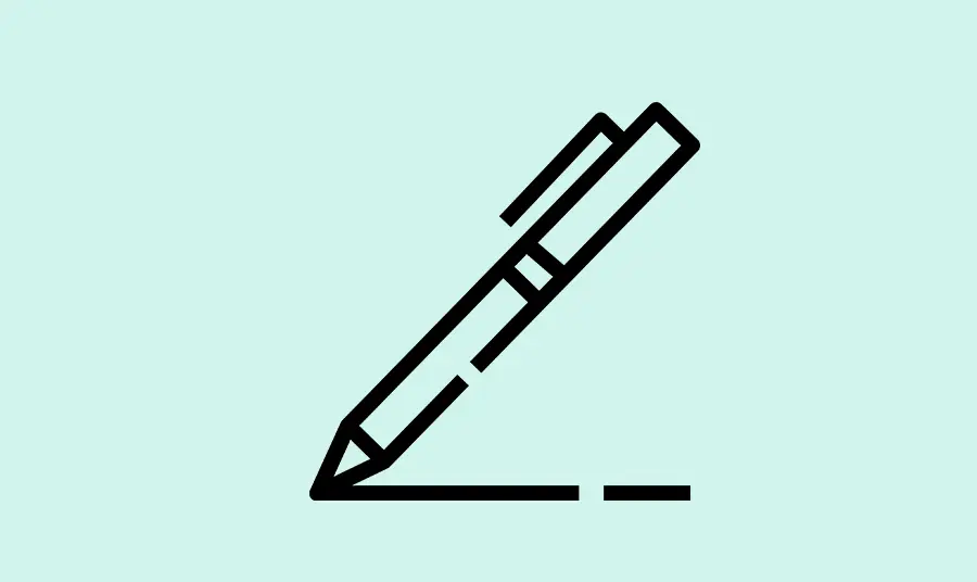Simple line drawing of a pen
