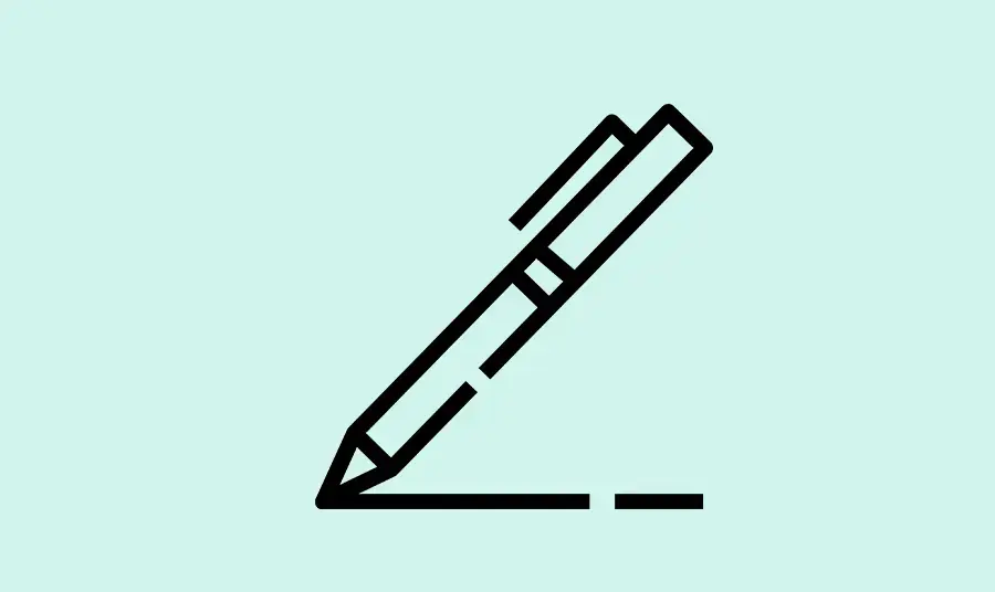 north_0.png.png A graphic of a pen drawing a black line on a turquoise background.