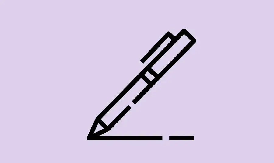 A graphic of a pen drawing a line.