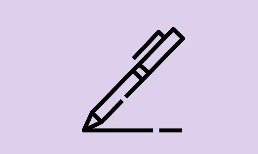 Simple line drawing of a pen