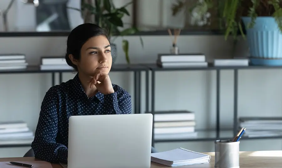 Young woman with computer