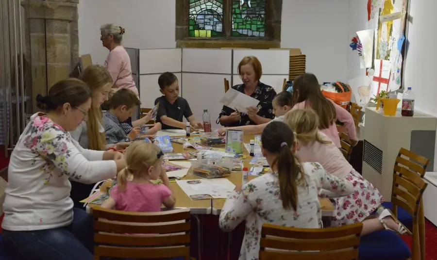 The community making use of the new spaces in St Mary's church