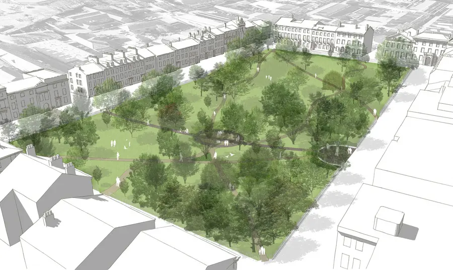 Computerised image of Winckley Square after restoration