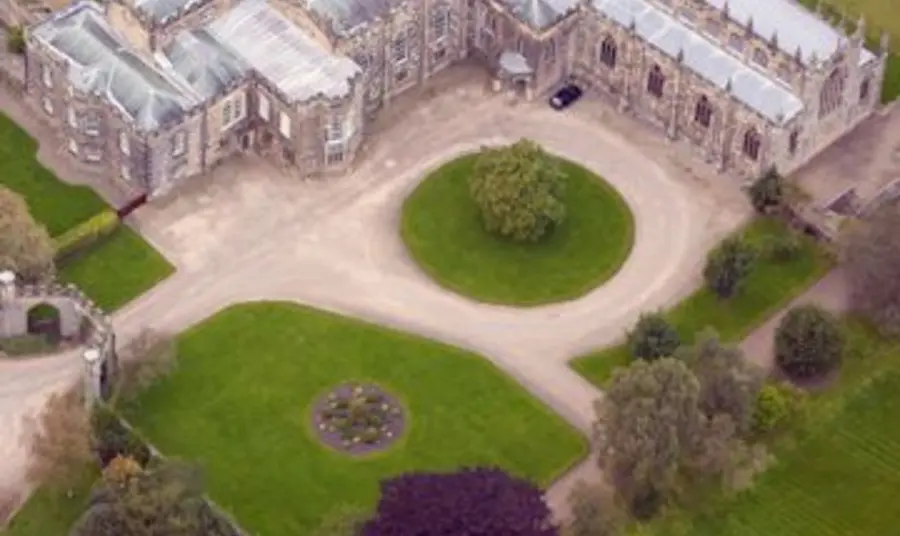 Aerial view of Auckland Castle