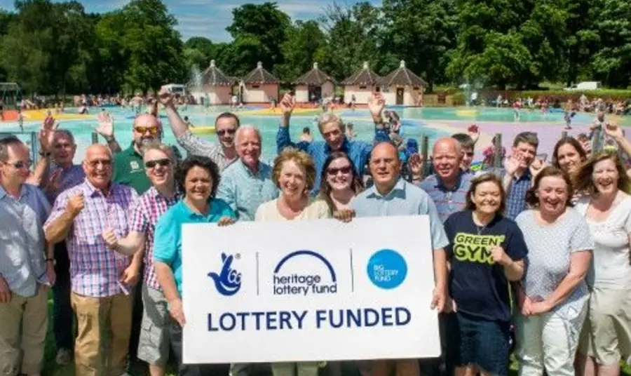 People celebrating the Cassiobury Park Lottery award