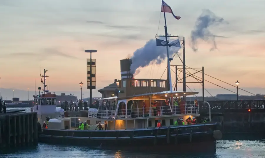 The Daniel Adamson crossing the Mersey