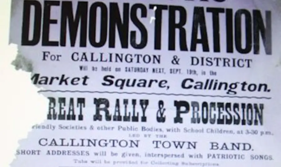 Echos of Callington patriotic demonstration poster