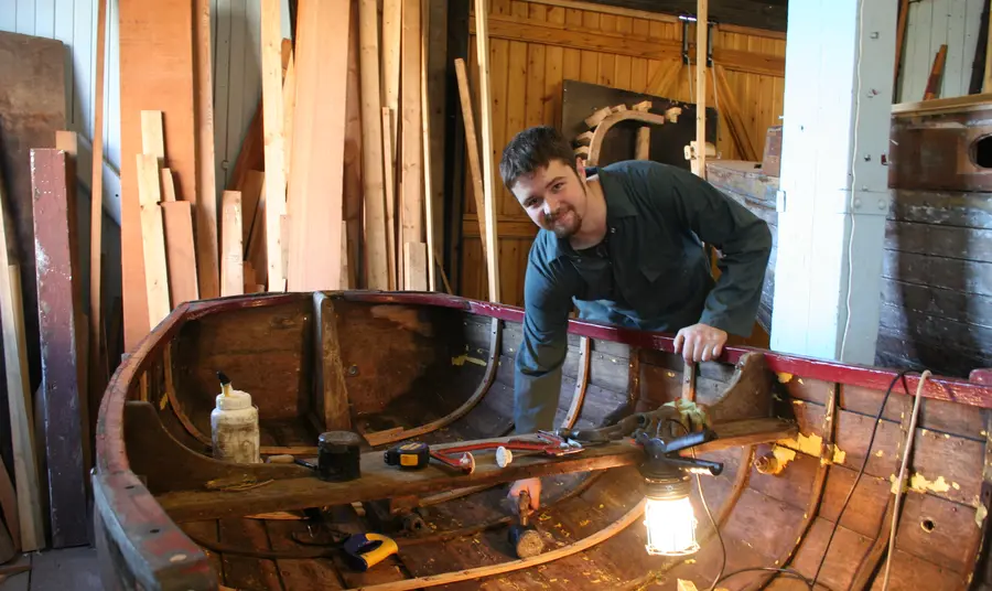 Trainee at work at Blyth Tall Ship project