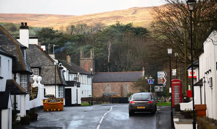 View of Cushendun Old Church from the main street