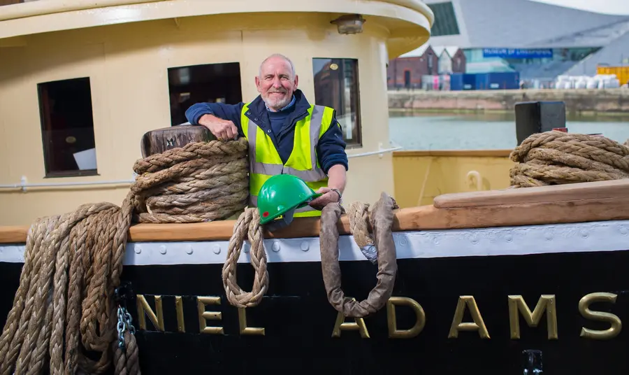 Dave Lowles on board the Daniel Adamson