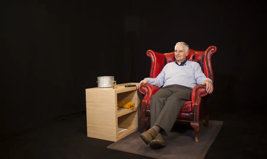 Steven Frank records his story in the studio