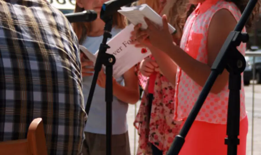 One of the young poets reading at Yarm1914 festival