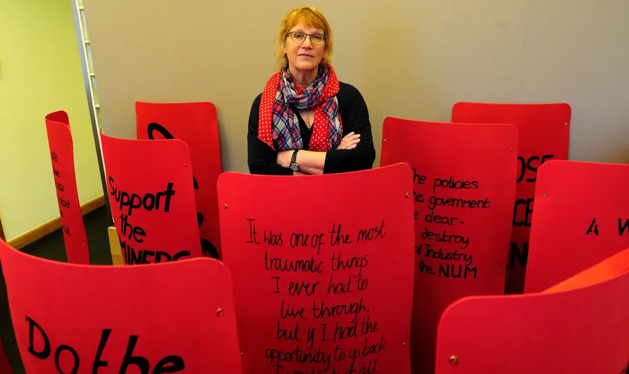 North Staffs Miners’ Wives Action Group riot shield installation