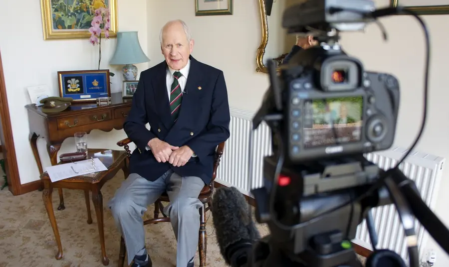 Veteran John Bowler being interviewed