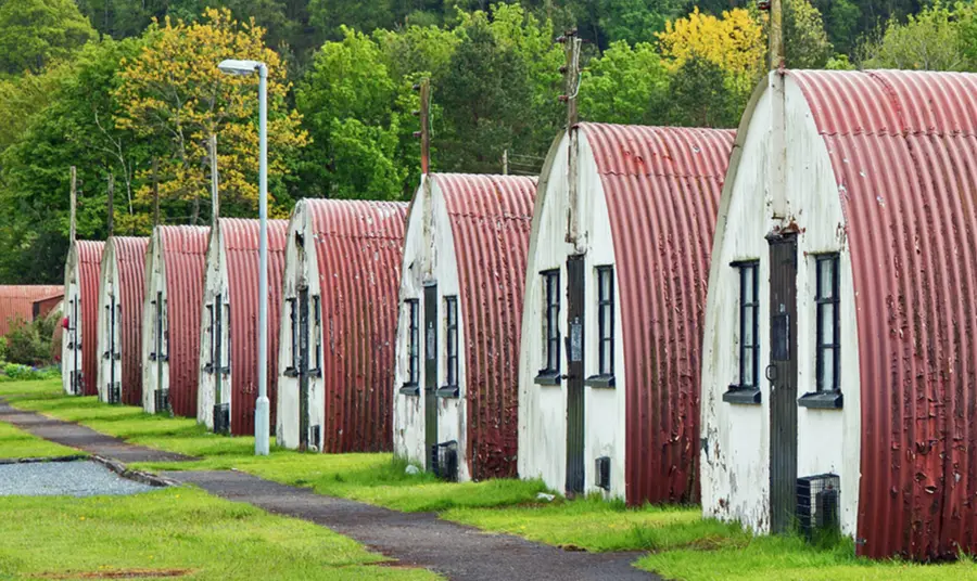 A row of Nissen huts