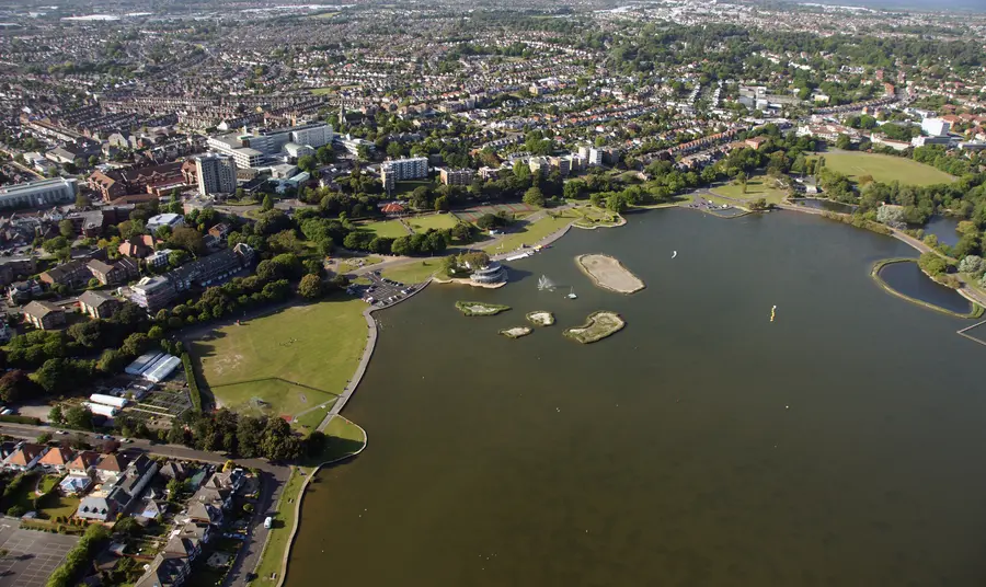 A view of Poole Park from the air