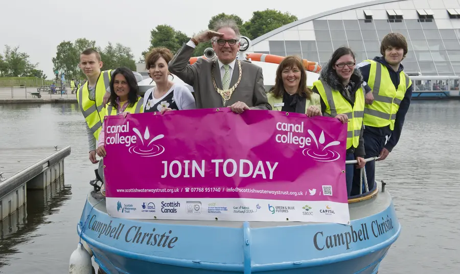 People on a canal boat