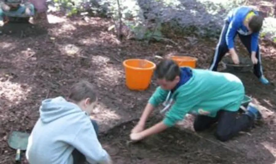 Bolton-on-Swale St. Mary’s Primary Church of England School children, unearthing the past