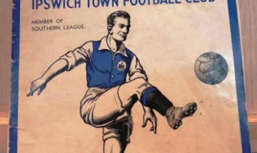 The front cover of a vintage football programme of Ipswich FC