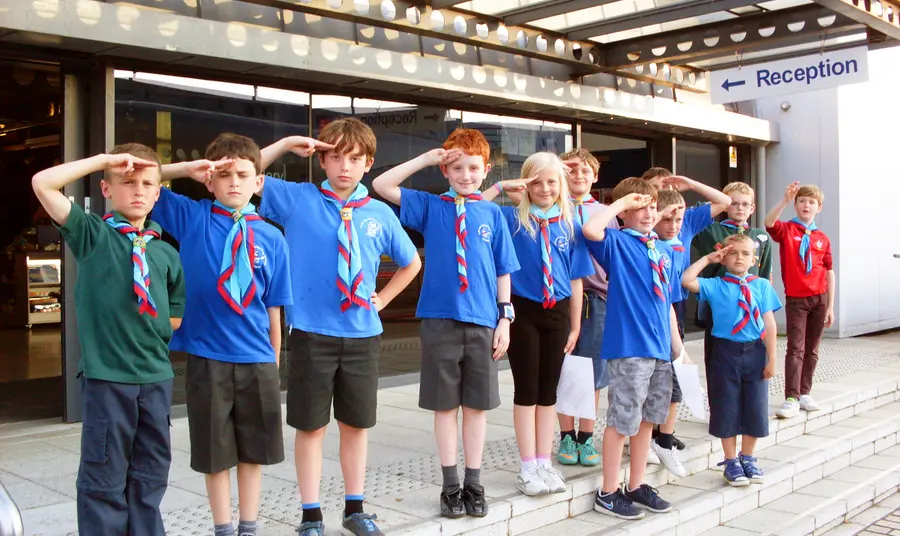 Young people ourside John Fieldhouse Building