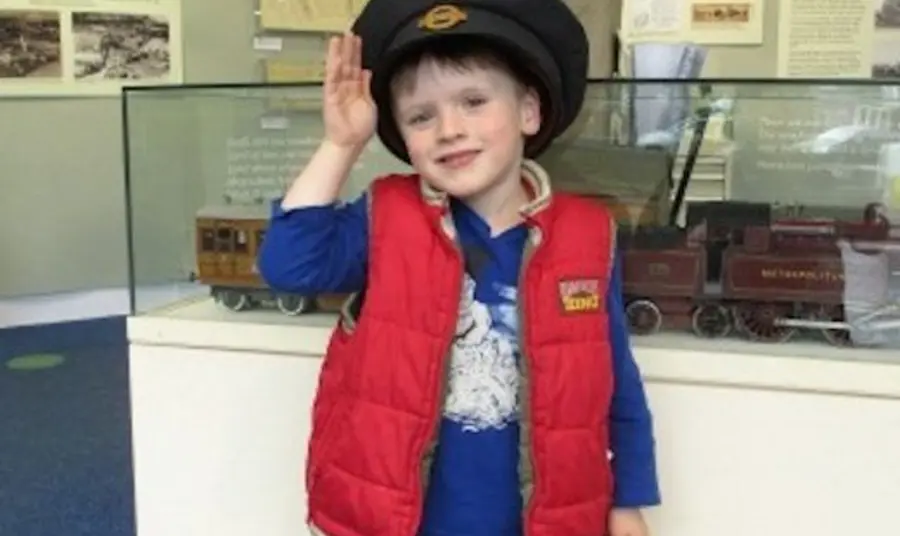 A student visiting the Metroland exhibit