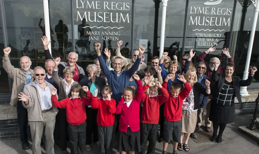 School children at the opening of the Mary Anning Wing