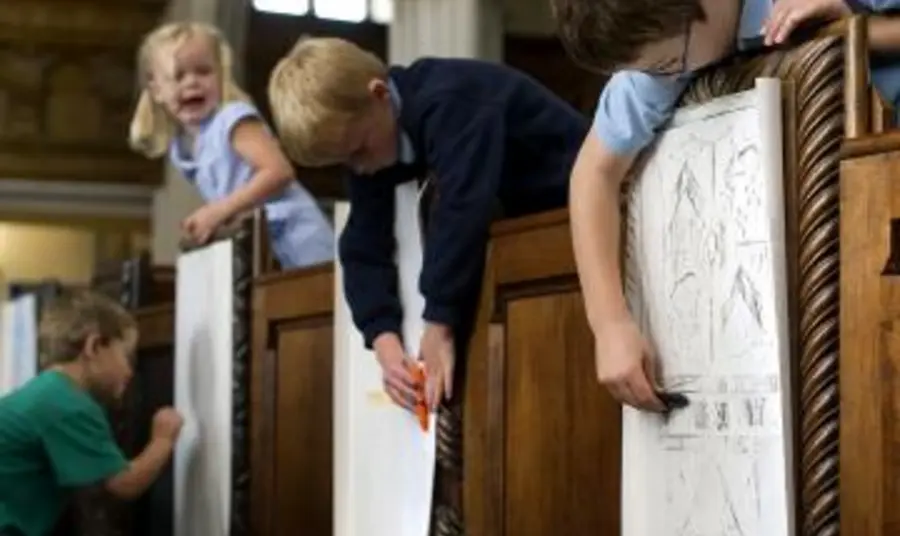 Brass rubbings Sandford church
