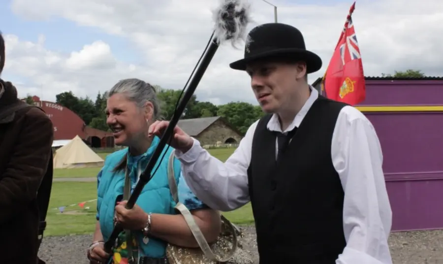 Members of the group during film production