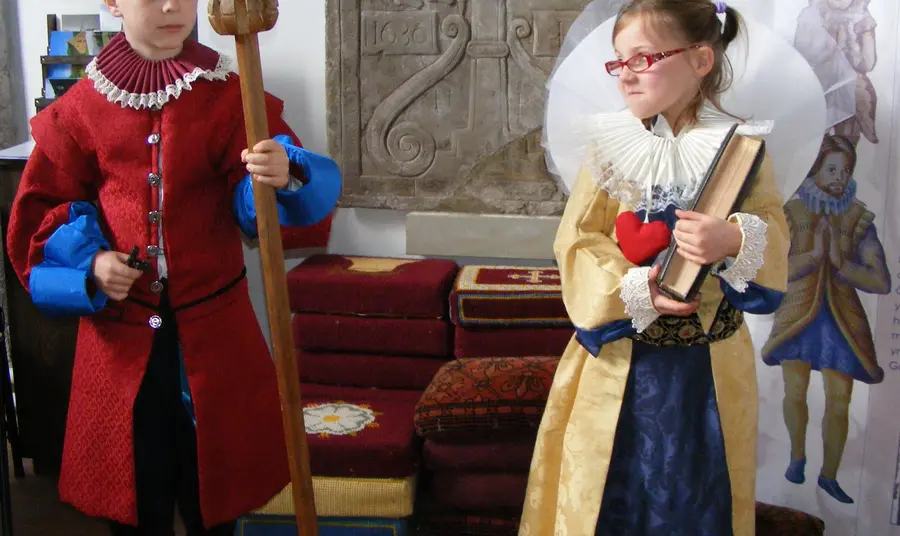 Young children in costume