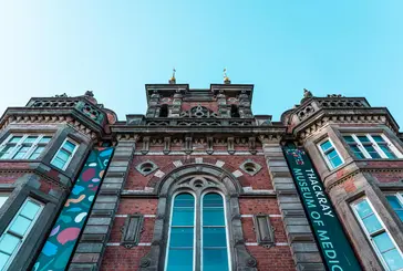 Thackray Museum of Medicine heritage building against a blue sky