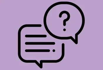 Illustration of speech bubbles, one with a question mark