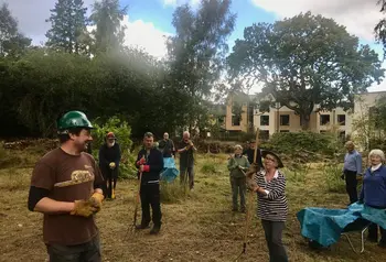 Volunteers in ‘The Wilderness’ garden